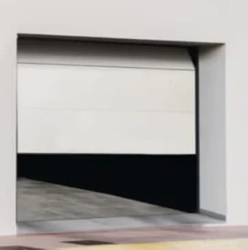 Rendu extérieur de porte de garage sectionnelle — exemple de façade et tablier